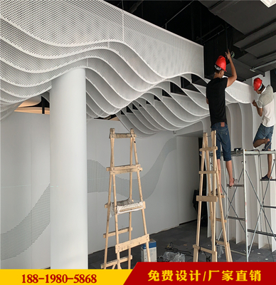 商場門頭圖案沖孔鋁板安裝節點介紹